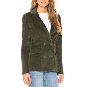 Majorelle Rhea Corduroy Double Breasted Blazer in Olive Green Size XS